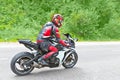 Motorcyclist biker fast riding