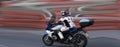 Motorcyclist during fast driving Royalty Free Stock Photo