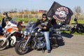 Motorcyclist with the flag of the Club