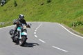 Motorcyclist high Alpine road of the Grossglockner Royalty Free Stock Photo