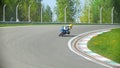 The motorcyclist rides a turn, slow-motion