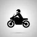 Motorcyclist simple black icon