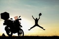 Motorcyclist success, achieve impossible and crazy journey