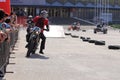 Motorcyclist on track