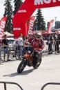 Motorcyclist on track