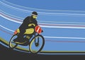 Motorcyclist on the track.