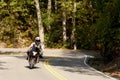 Motorcyclist on a winding road