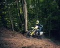 Motorcyclists climbing mountains