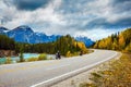 Motorcyclists driving on the road