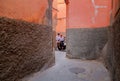 Motorcyclists on the narrow street of Medina.