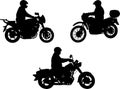 Motorcyclists silhouette Royalty Free Stock Photo