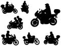 Motorcyclists silhouettes Royalty Free Stock Photo