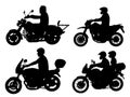 Motorcyclists silhouettes Royalty Free Stock Photo