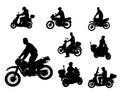 Motorcyclists silhouettes Royalty Free Stock Photo