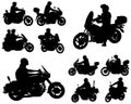 Motorcyclists silhouettes Royalty Free Stock Photo
