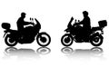 Motorcyclists silhouettes - vector Royalty Free Stock Photo