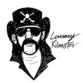 Lemmy kilmister cartoon illustration black and white