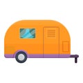 Motorhome camp trailer icon, cartoon style