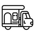 Motorhome camp trailer icon, outline style