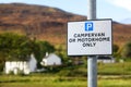 Motorhome and campervan only parking sign