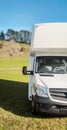 motorhome on a camping ground, caravan vacations, campervan trip