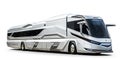 Motorhome concept design and white background. Royalty Free Stock Photo