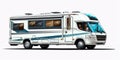 Motorhome concept design and white background. Royalty Free Stock Photo
