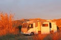 Motorhome at Dawn in the mountains above Otivar