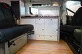 Motorhome interior camper van modern motor home tourism concept rv Royalty Free Stock Photo