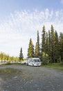 Motorhome parking over night in Lapland, Sweden.