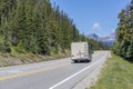 Motorhome on a Road in Jasper National Park - Canada Royalty Free Stock Photo