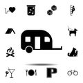 motorhome trailer icon. Simple glyph, flat vector element of universal icons set for UI and UX, website or mobile application