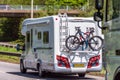 Motorhome on uk motorway in fast motion