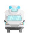 Motorhome view front. Vehicl traveling trucks, mockup branding vector illustration Royalty Free Stock Photo