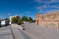 Motorhomes parked next by bull ring Segovia, Castile and Leon, Spain