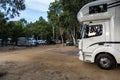 Motorhomes at campsite