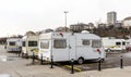 Motorhomes parked at motorhome campground.