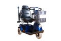 Motorised wheelchair with basket for disposable people Royalty Free Stock Photo