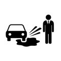 Motorist splashing pedestrians vector sign