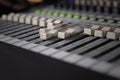 Motorized fader on a studio mixing desk Royalty Free Stock Photo