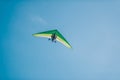 The motorized hang glider in the clear blue sky Royalty Free Stock Photo