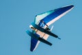Motorized Hang Glider Flying On Blue Clear Sunny Sky Background Royalty Free Stock Photo