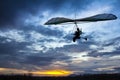 Motorized hang glider flying Royalty Free Stock Photo