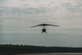 The motorized hang glider ready to landing Royalty Free Stock Photo