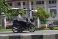 Motorized pedicabs, the most common mode of transportation in North Sumatera, Indonesia Royalty Free Stock Photo