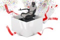 Motorized Power Chair inside gift box, 3D rendering