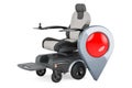 Motorized Power Chair with map pointer. 3D rendering