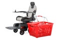 Motorized Power Chair with shopping basket, 3D rendering