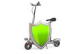 Motorized scooter with shield, 3D rendering