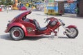 Motorized tricycle in the Park of Culture in the resort village Lazarevskoe, Sochi